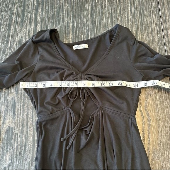 Hollister Knit Soft Drapey Cinched Cutout Long Sleeve A-Line Dress, Medium LONG - Picture 7 of 12